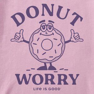 Life Is Good Women's Donut Worry Short Sleeve Crusher Tee - LARGE